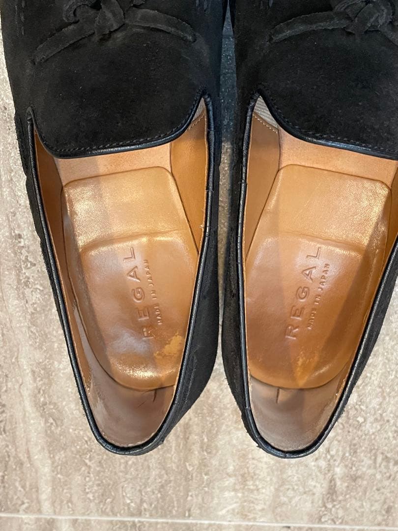 箱付　ブラック スエード タッセルローファー