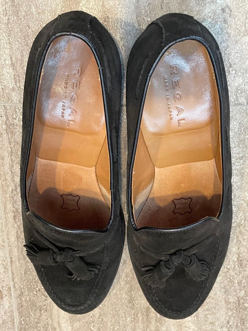 箱付　ブラック スエード タッセルローファー