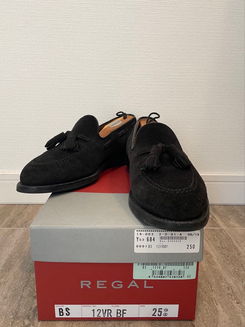 箱付　ブラック スエード タッセルローファー