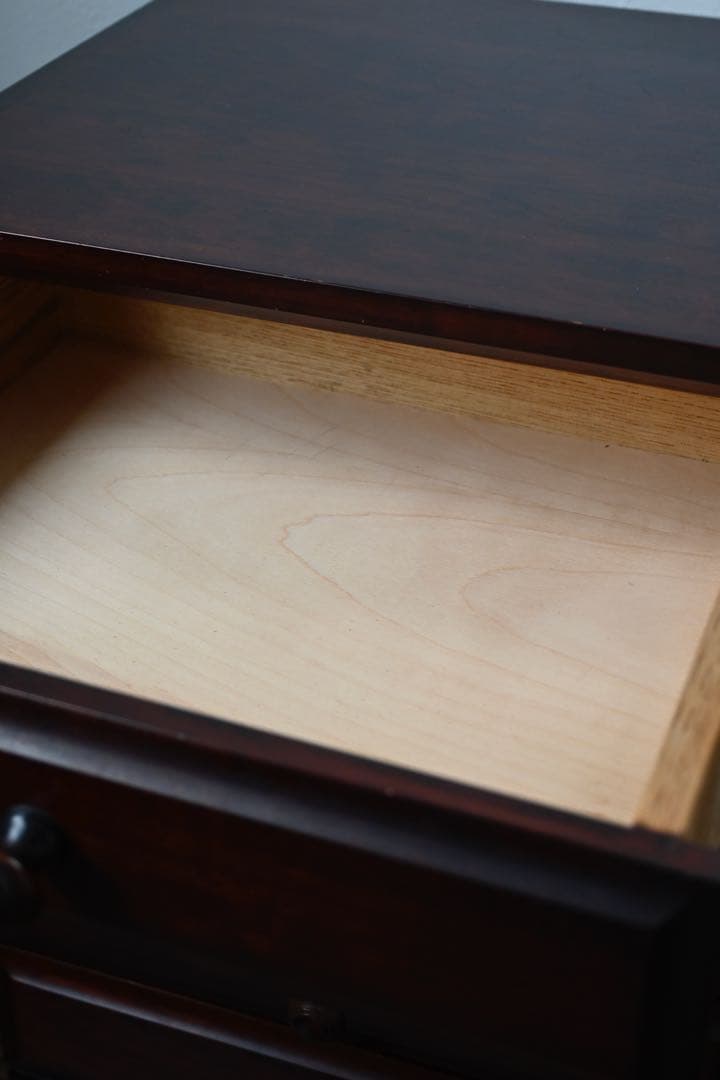 直接引取り可　民芸家具　ダークブラウン6段チェスト