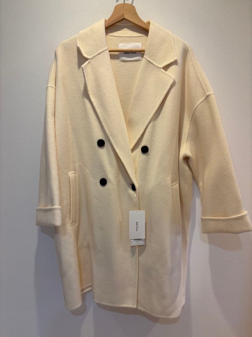 【新品タグ付】ミラオーウェン/ワイドシルエットダブルブレストコート