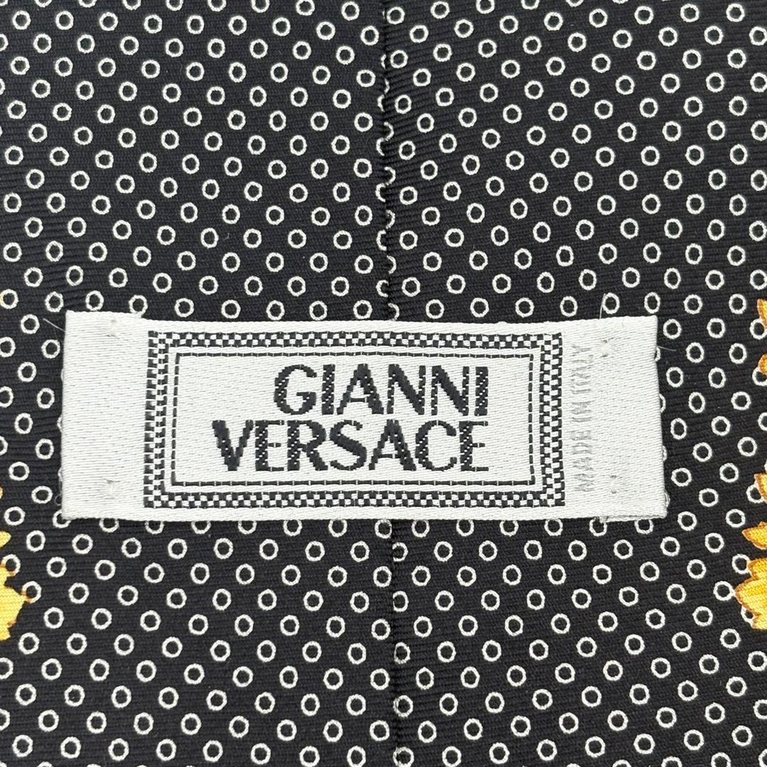 【超美品】ヴェルサーチ ネクタイ ブラック ゴールド メデューサ柄 シルク 伊製