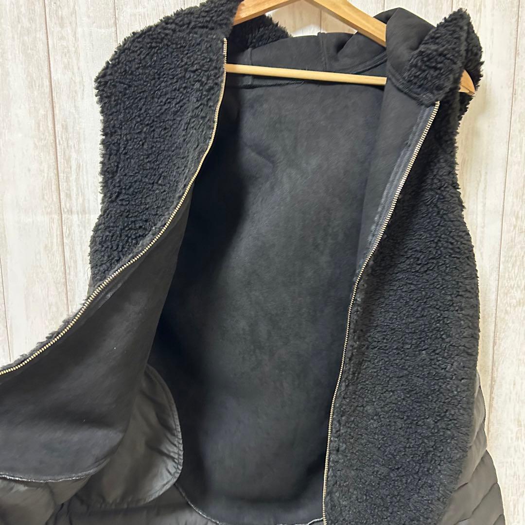 DAY AND GRADE ボアフードベスト 黒 ブラック フーディー