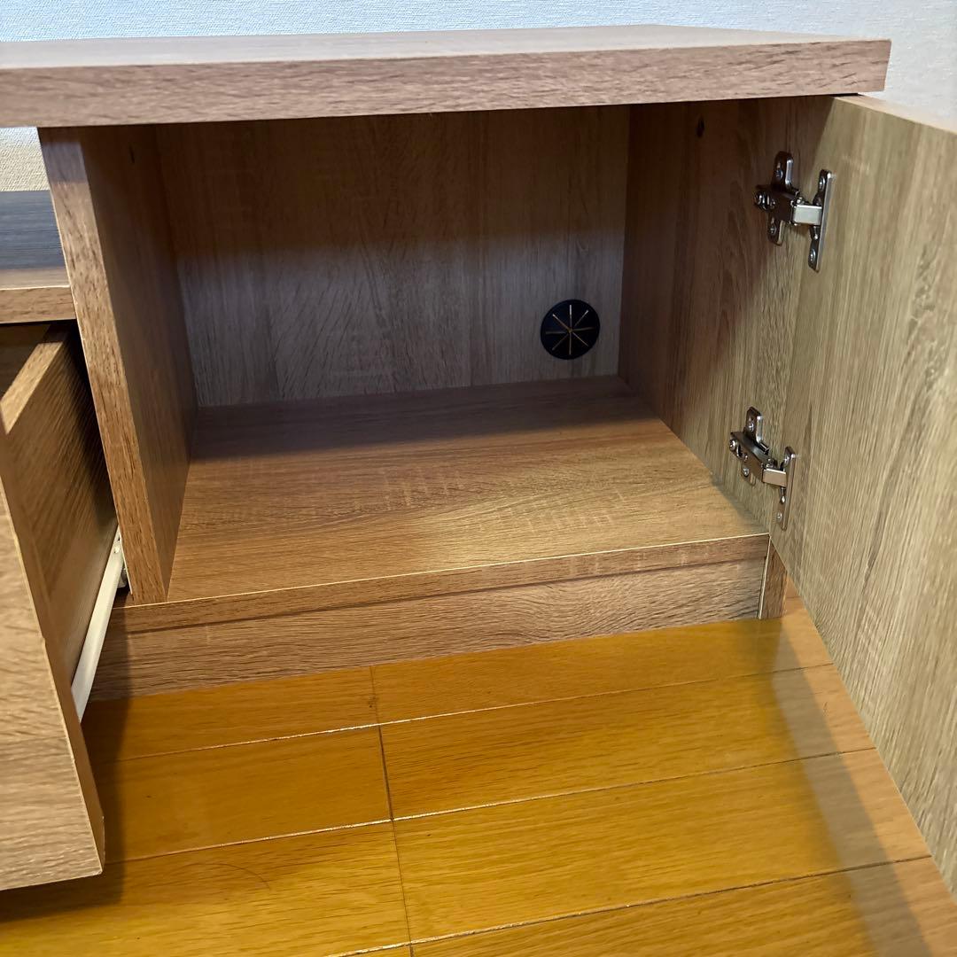 木目調 テレビボード 約100cm 引き出し付き