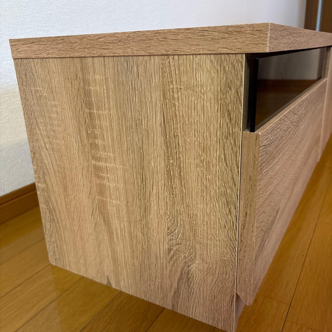 木目調 テレビボード 約100cm 引き出し付き