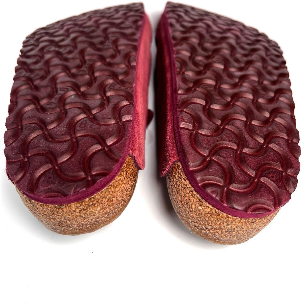 【美品】ビルケンシュトック 39 ボストン サンダル スエード マルーン