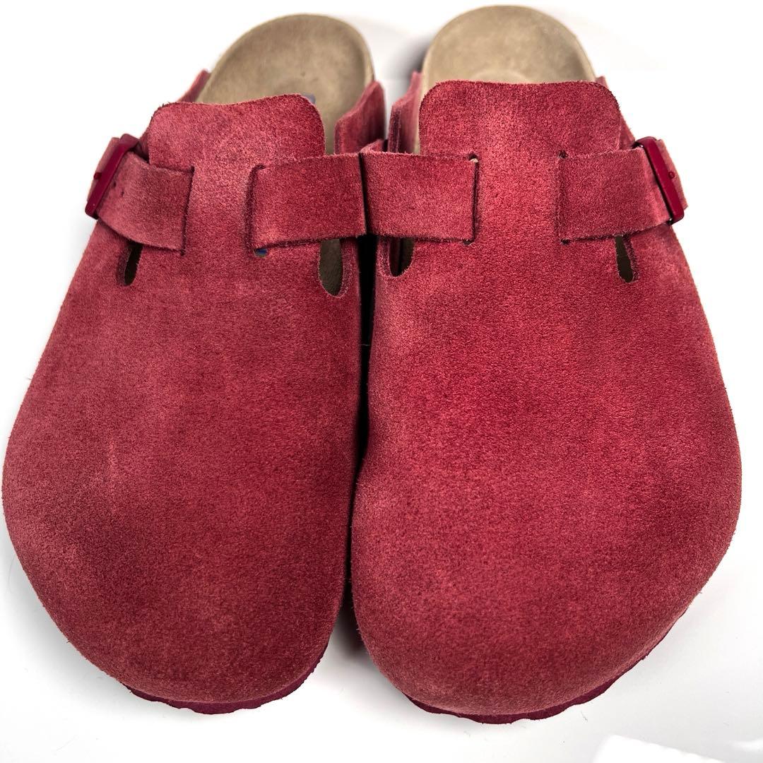 【美品】ビルケンシュトック 39 ボストン サンダル スエード マルーン