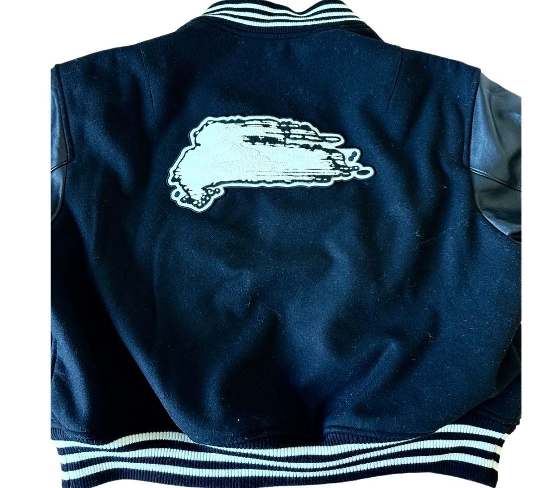 【美品】Y-3 スタジャン レザー切替 刺繍ロゴ ブラック M ワイスリー