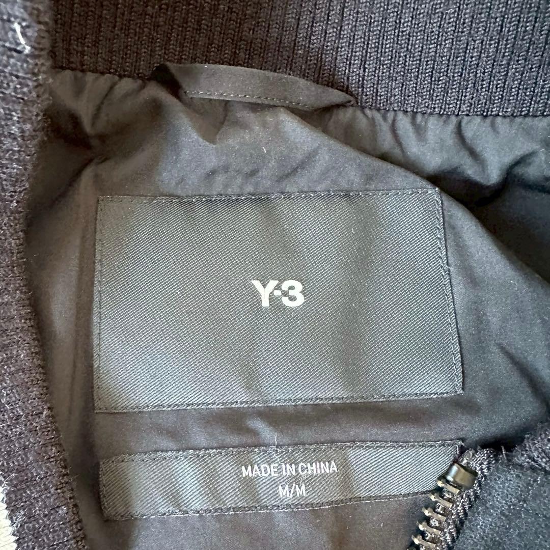 【美品】Y-3 スタジャン レザー切替 刺繍ロゴ ブラック M ワイスリー