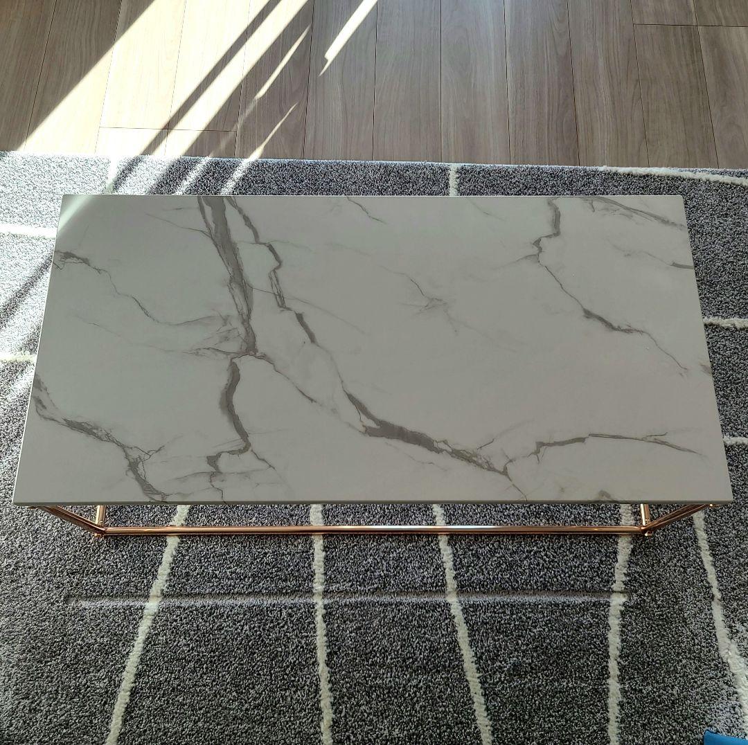 大理石風リビングテーブル 100cm