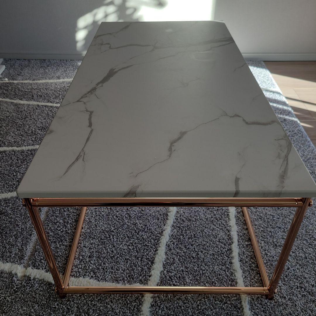 大理石風リビングテーブル 100cm