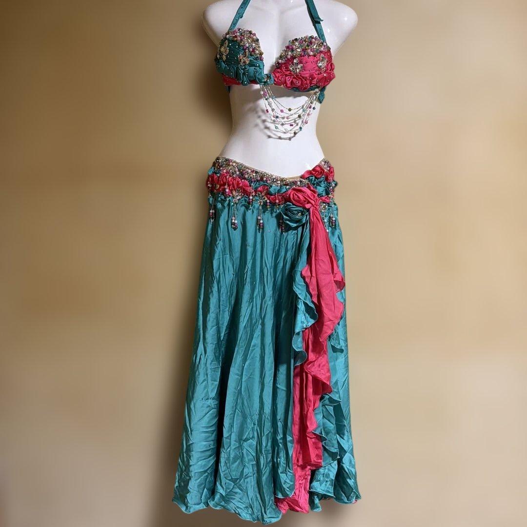 ベリーダンスセットアップ ターコイズ・ピンクmade in Egypt￼