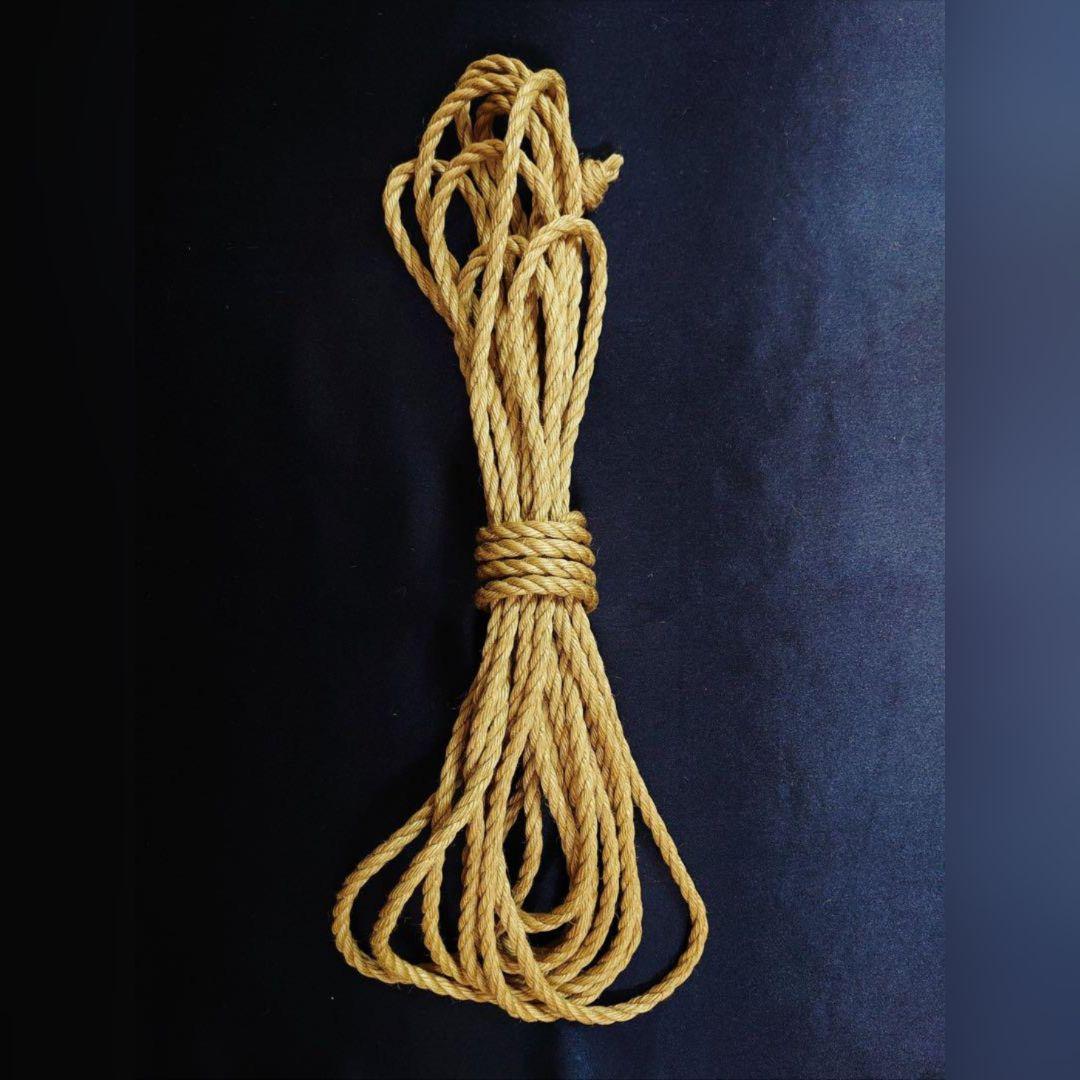 緊縛用麻縄 生成り 6mm×8m 10本セット ⑪ なめし済み 緊縛 縄 ロープ