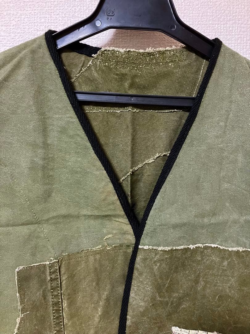 vintage テント生地 リメイク ミリタリー ジャケット 襤褸 古布