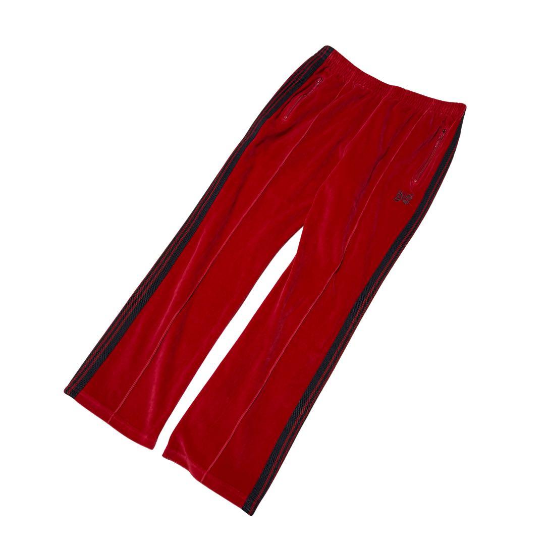Needles ベロア トラックパンツ レッド M センターシーム