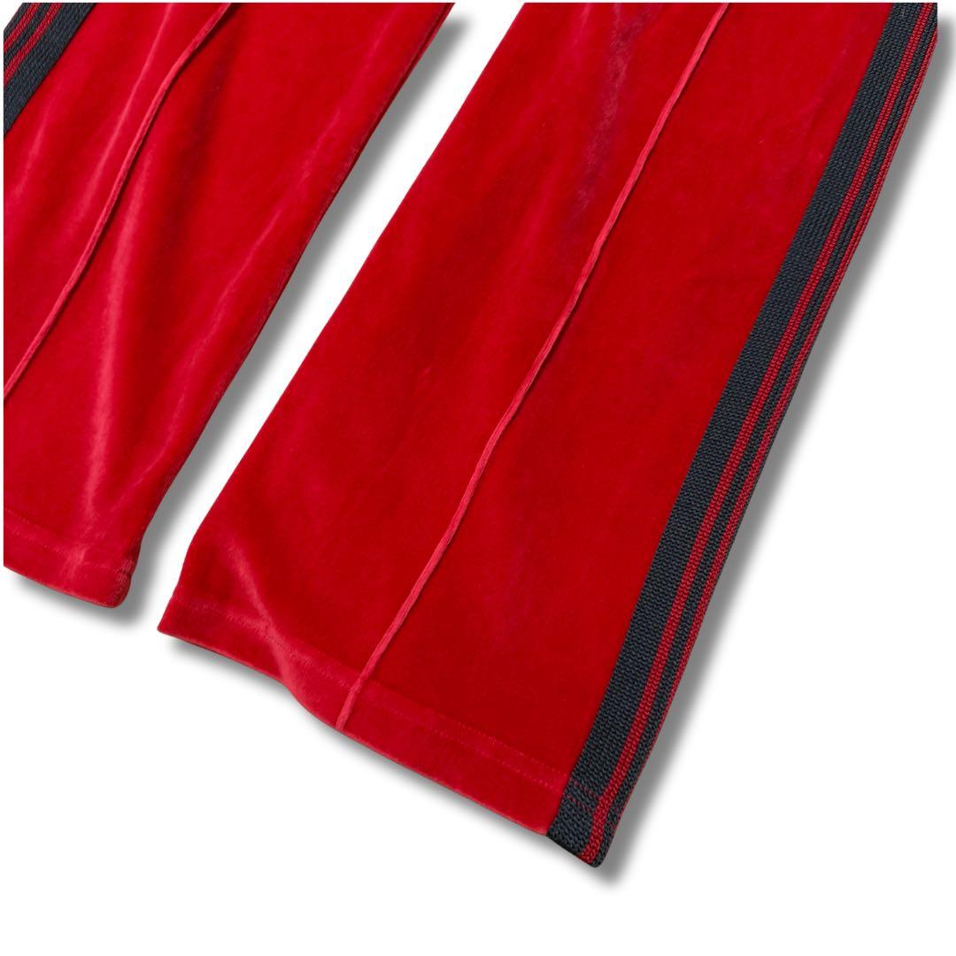 Needles ベロア トラックパンツ レッド M センターシーム