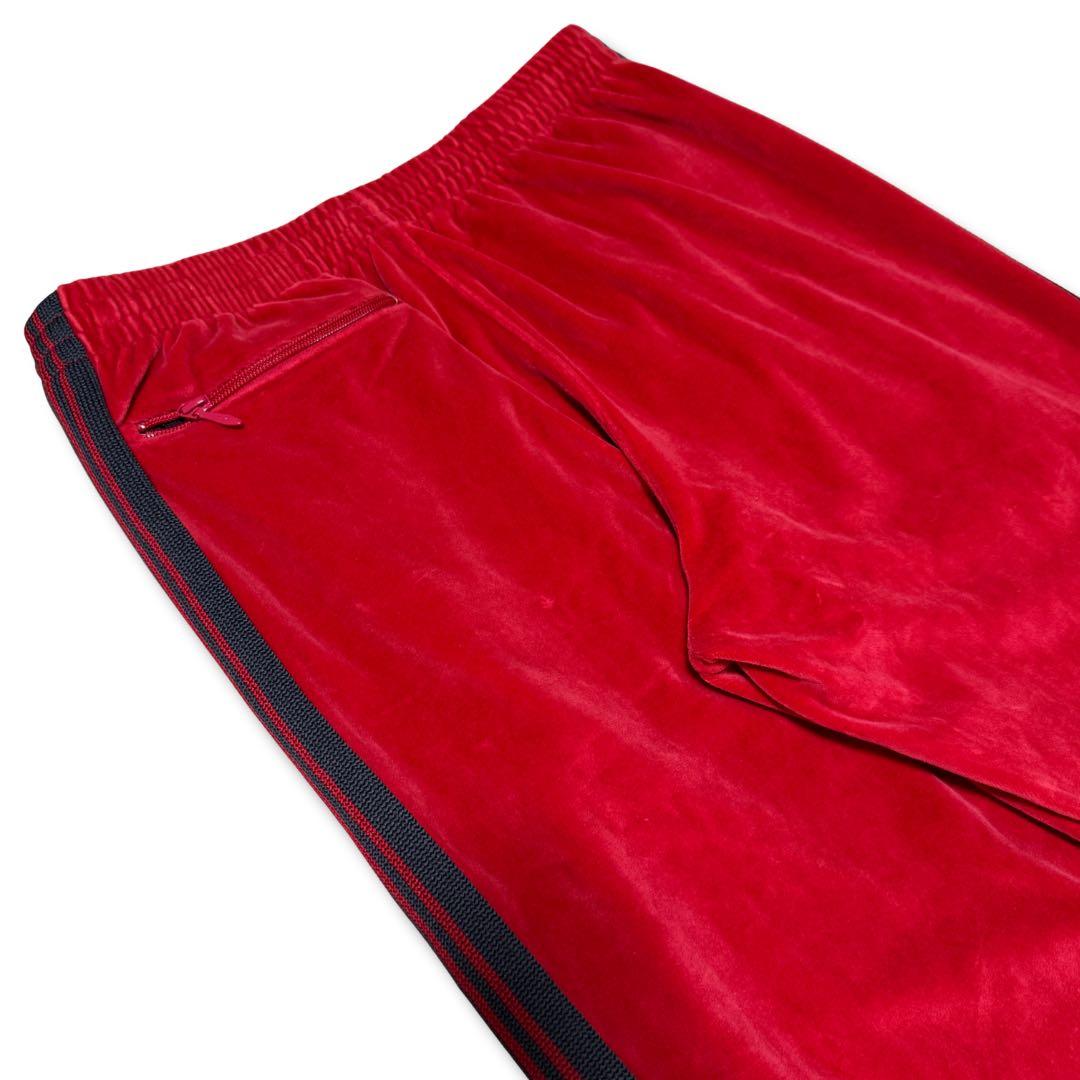 Needles ベロア トラックパンツ レッド M センターシーム