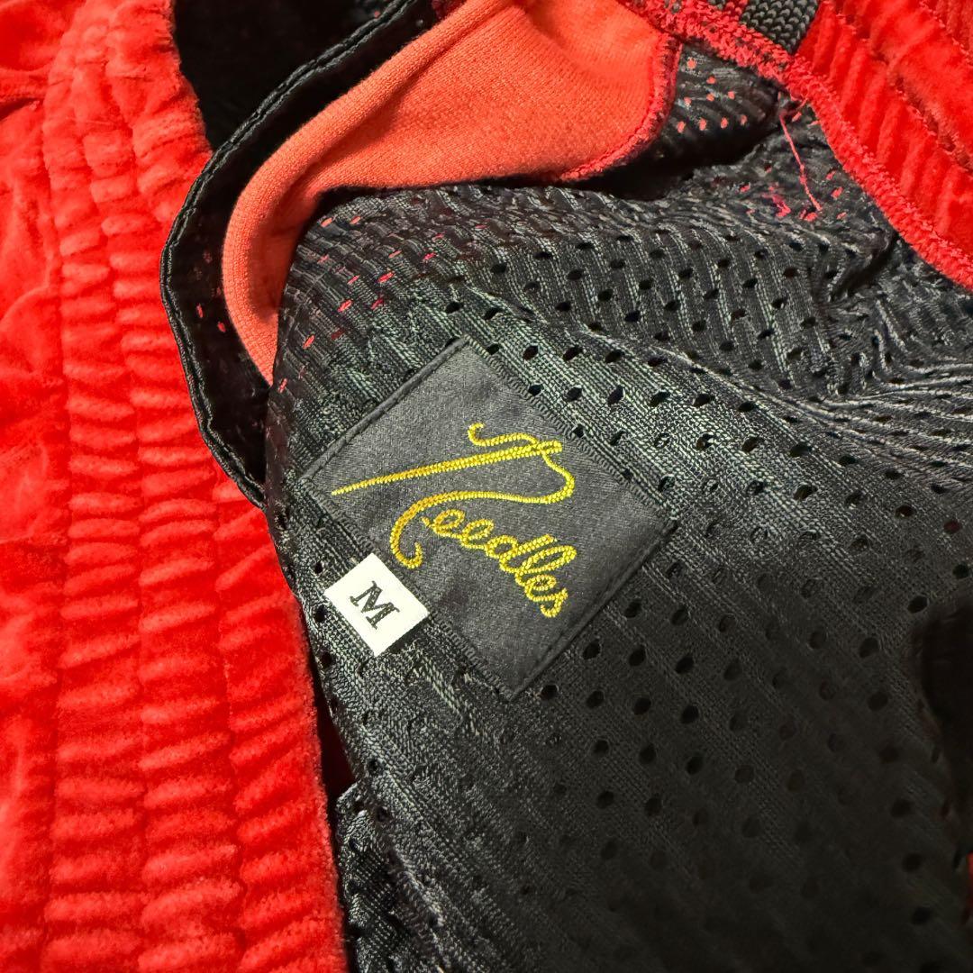 Needles ベロア トラックパンツ レッド M センターシーム