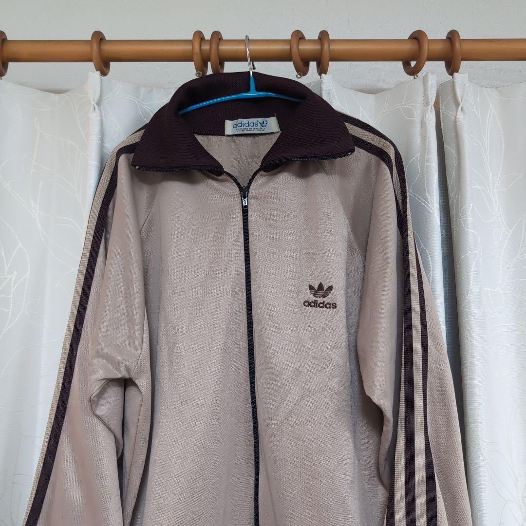 80s adidas デサント製 アディダス トラックジャケット ブラウン