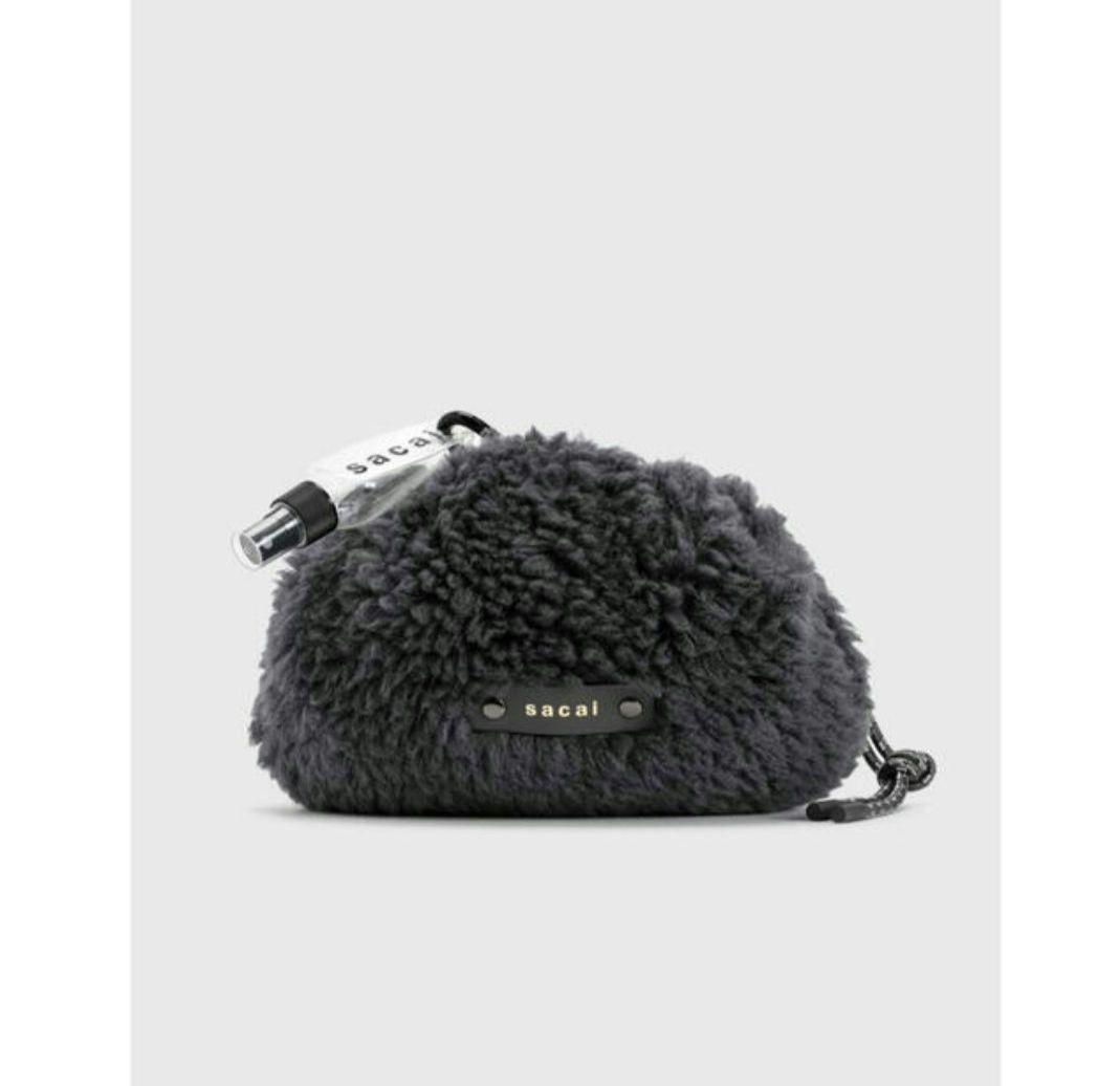 sacai サカイDumpling Bagファーバッグ グレー ボア ナイロン