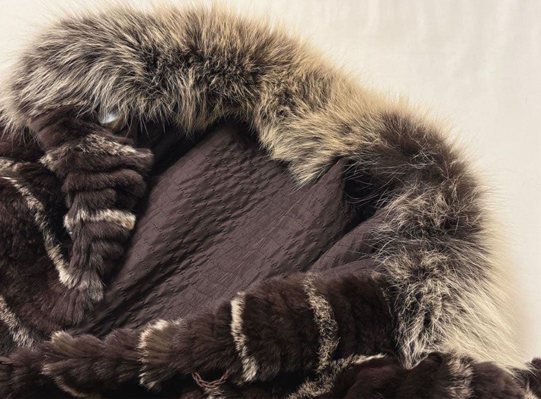 ARBORENTE定価10万程 高木ミンクリバーシブル シルク レッキスラビット