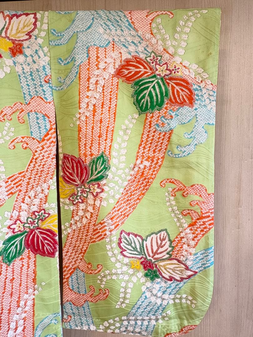 七五三 3歳 4歳 5歳 着物 被布セット 正絹 ヴィンテージ M2509152