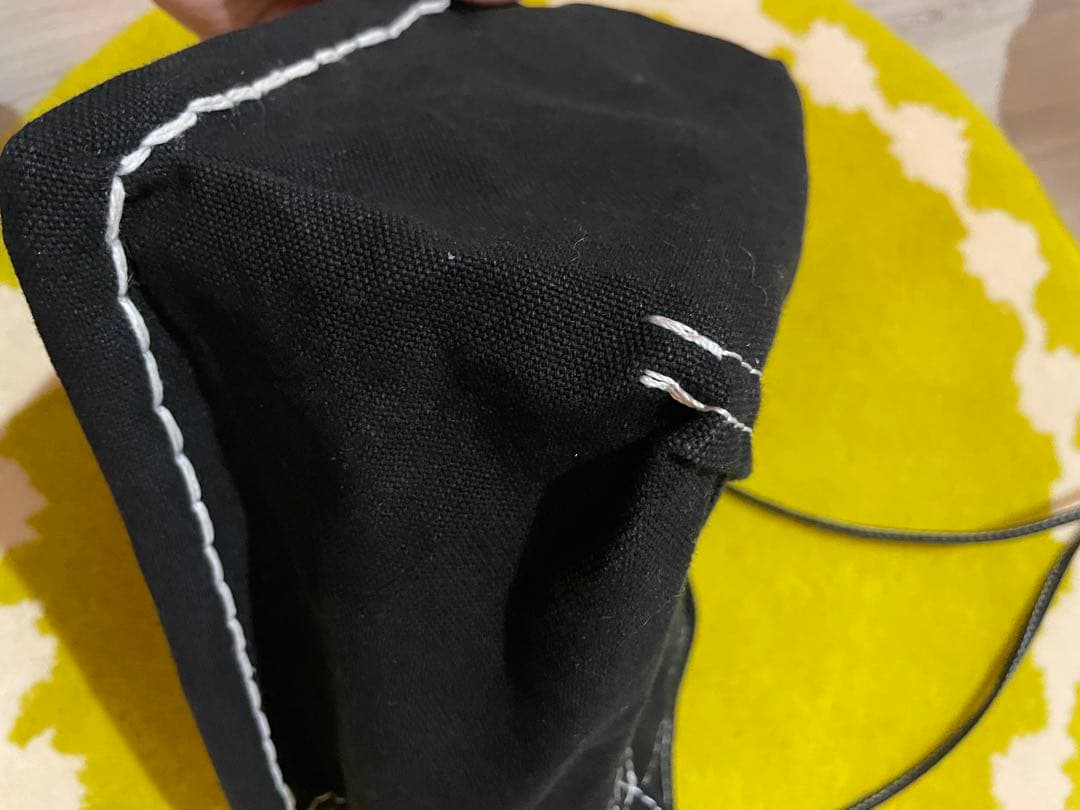 ebagos かご袋ショルダー　 防水キャンバス×紅籐 BLACK