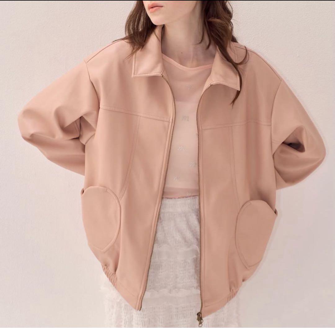 muguet Heart pocket leather jacket ミュゲ