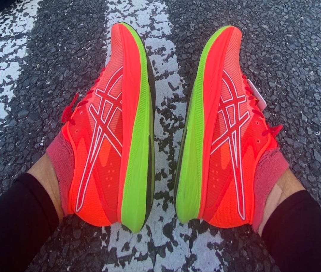 asicsS4メンズレディス ランニングシューズ 2E : スカーレット×レッド