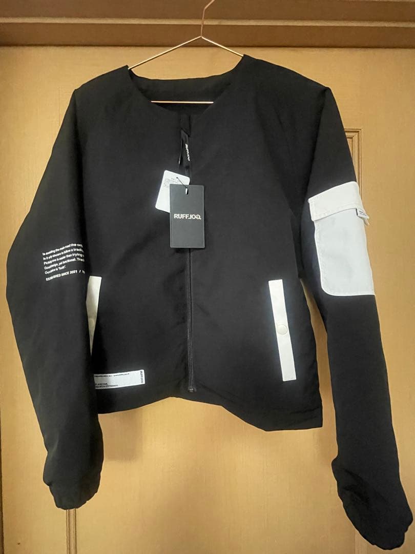ラフログ　RUFFLOGノーカラージャケット ブラック　レディース　ゴルフウェア