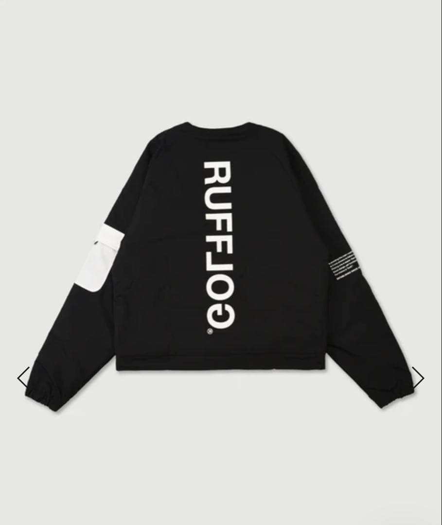 ラフログ　RUFFLOGノーカラージャケット ブラック　レディース　ゴルフウェア