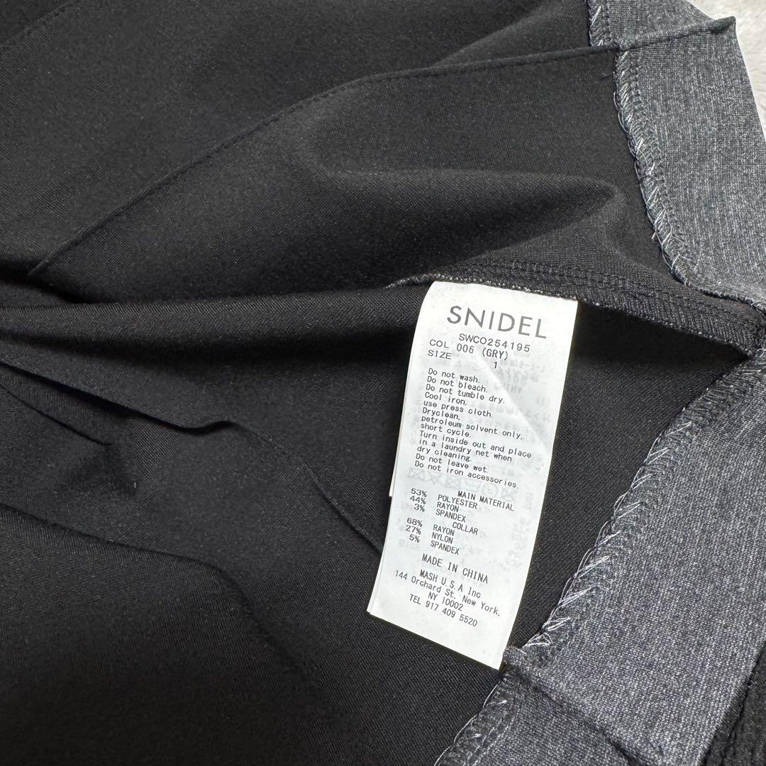 SNIDEL 衿つきプリーツカットミニワンピース GRY 1