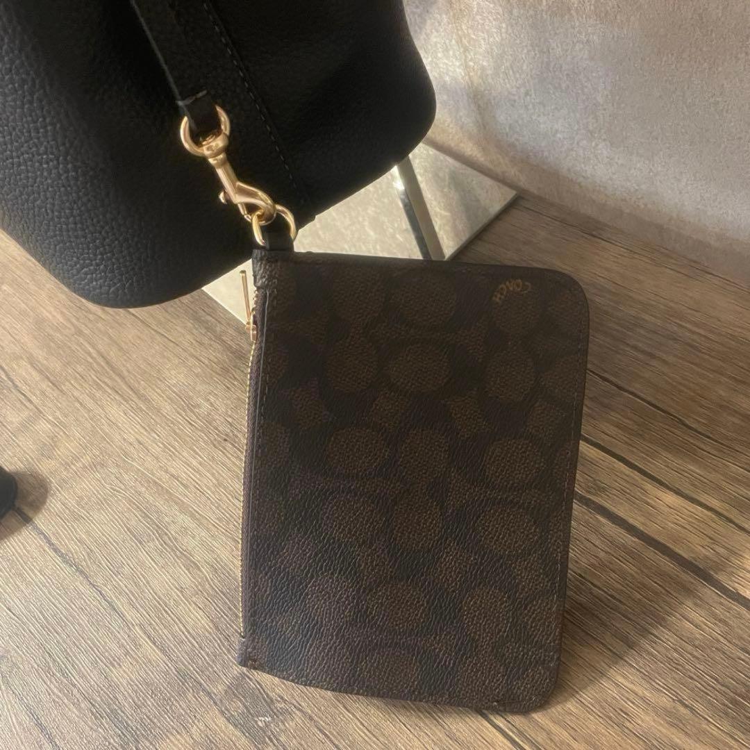 コーチ シグネチャー ローアン バケット バッグ ブラウン キャンバス @