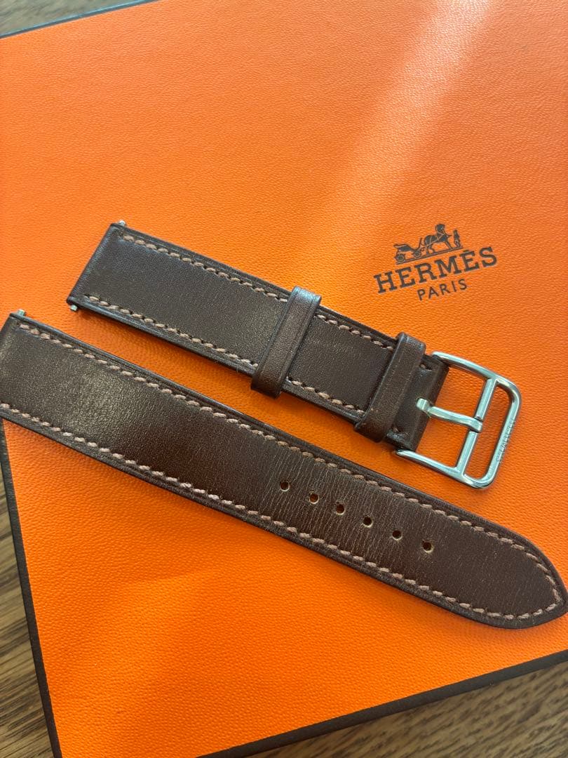 HERMES エルメス　腕時計　純正　ベルト　17mm用　ブラウン　レザー □C