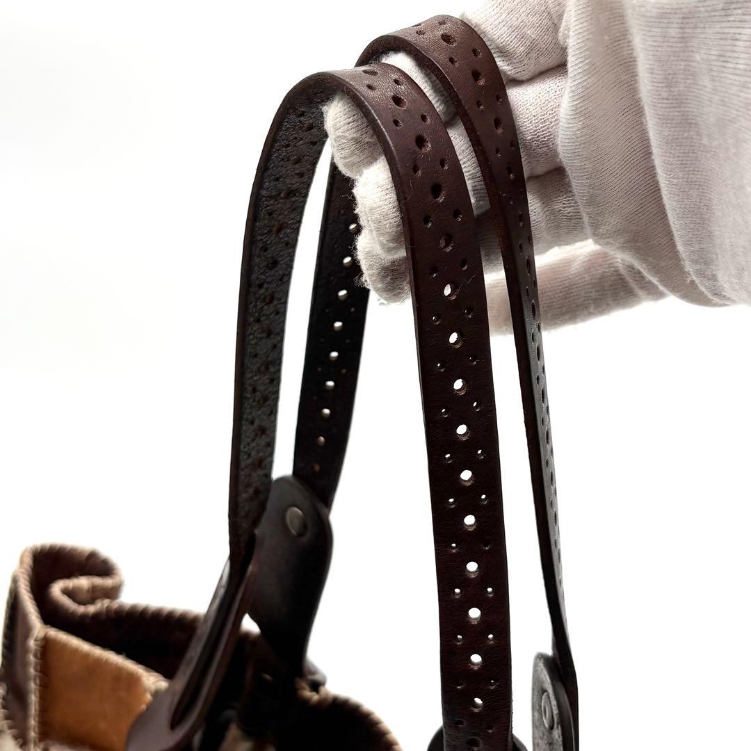 美品✨ジャマンピュエッシュ オヌ トートバッグ ハラコ パッチワーク ブラウン