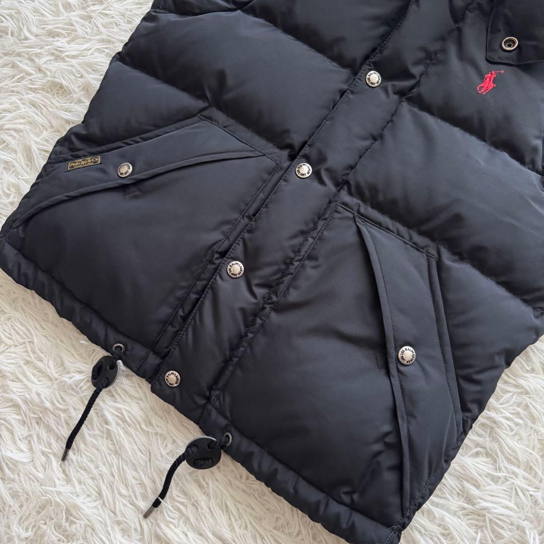 【ポロラルフローレン】ダウンベスト　2way　フード ポニー刺繍 紺　S