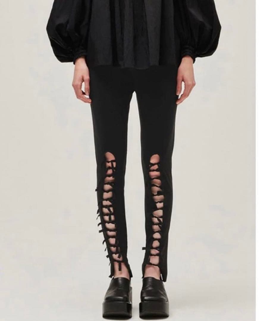 レッグウェア FUMIE=TANAKA ribbon up leggings