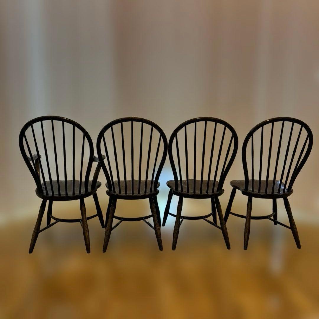 【引取り限定】飛騨産業、ダイニングチェア4脚セット、