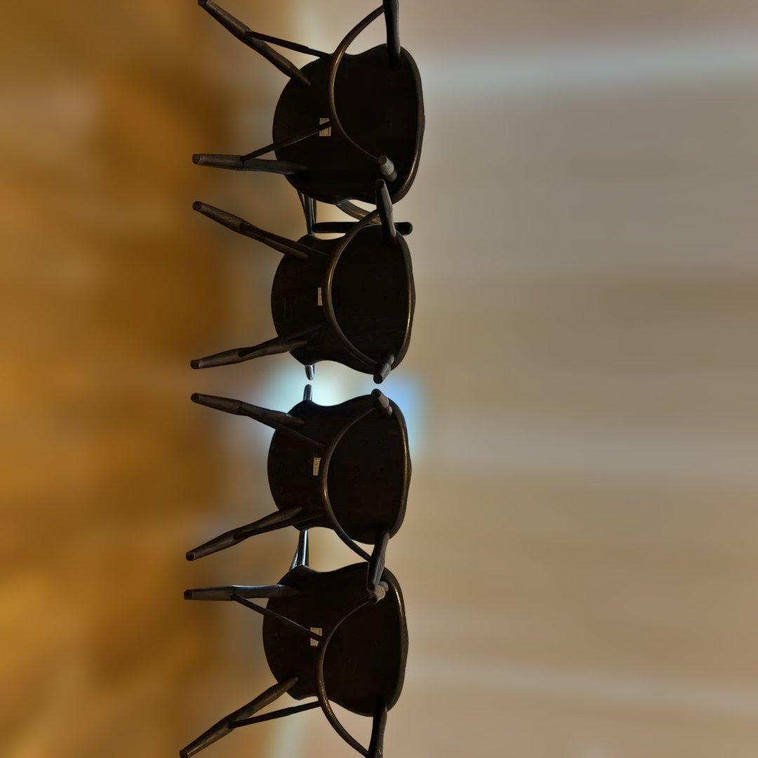 【引取り限定】飛騨産業、ダイニングチェア4脚セット、