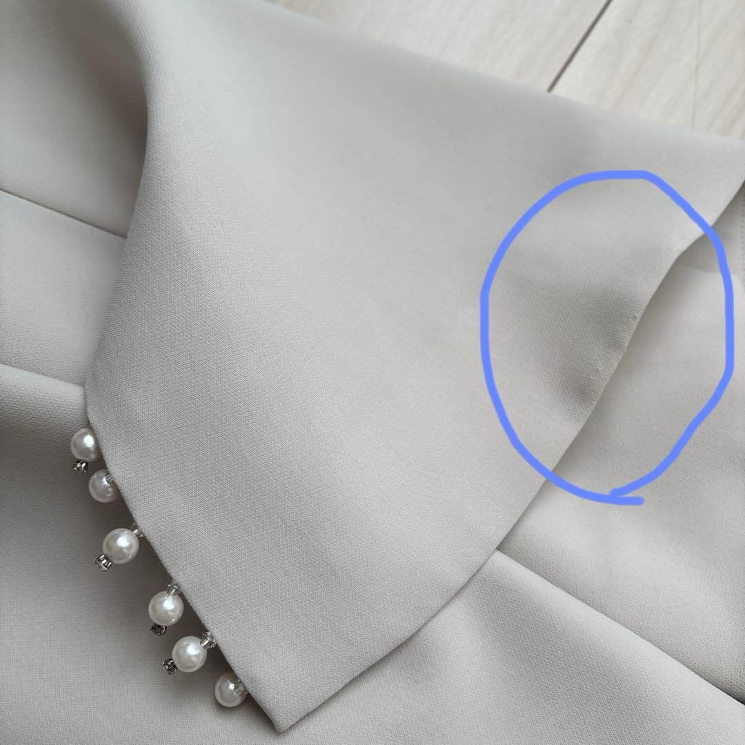 美品　FENNEL パールスリーブ　ケープ　ジャケット　グレージュ