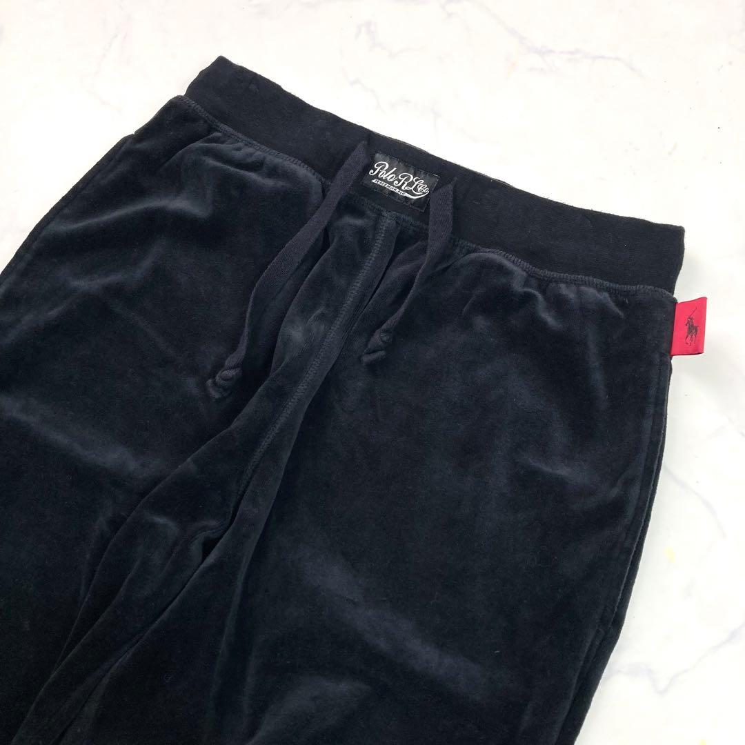 ポロラルフローレン ベロアセットアップ 上下　黒 ポニーロゴ ジャケット パンツ