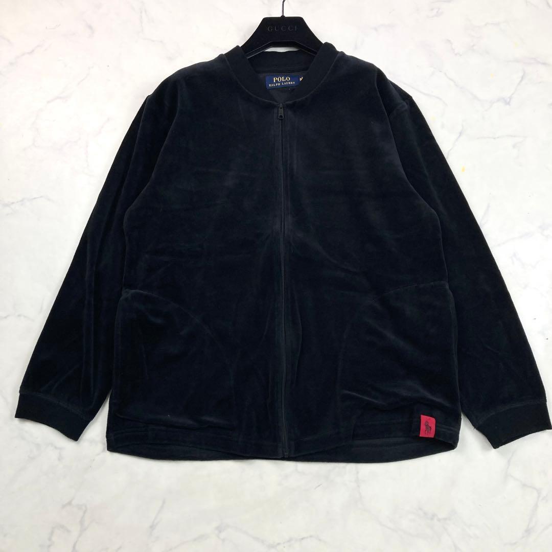 ポロラルフローレン ベロアセットアップ 上下　黒 ポニーロゴ ジャケット パンツ