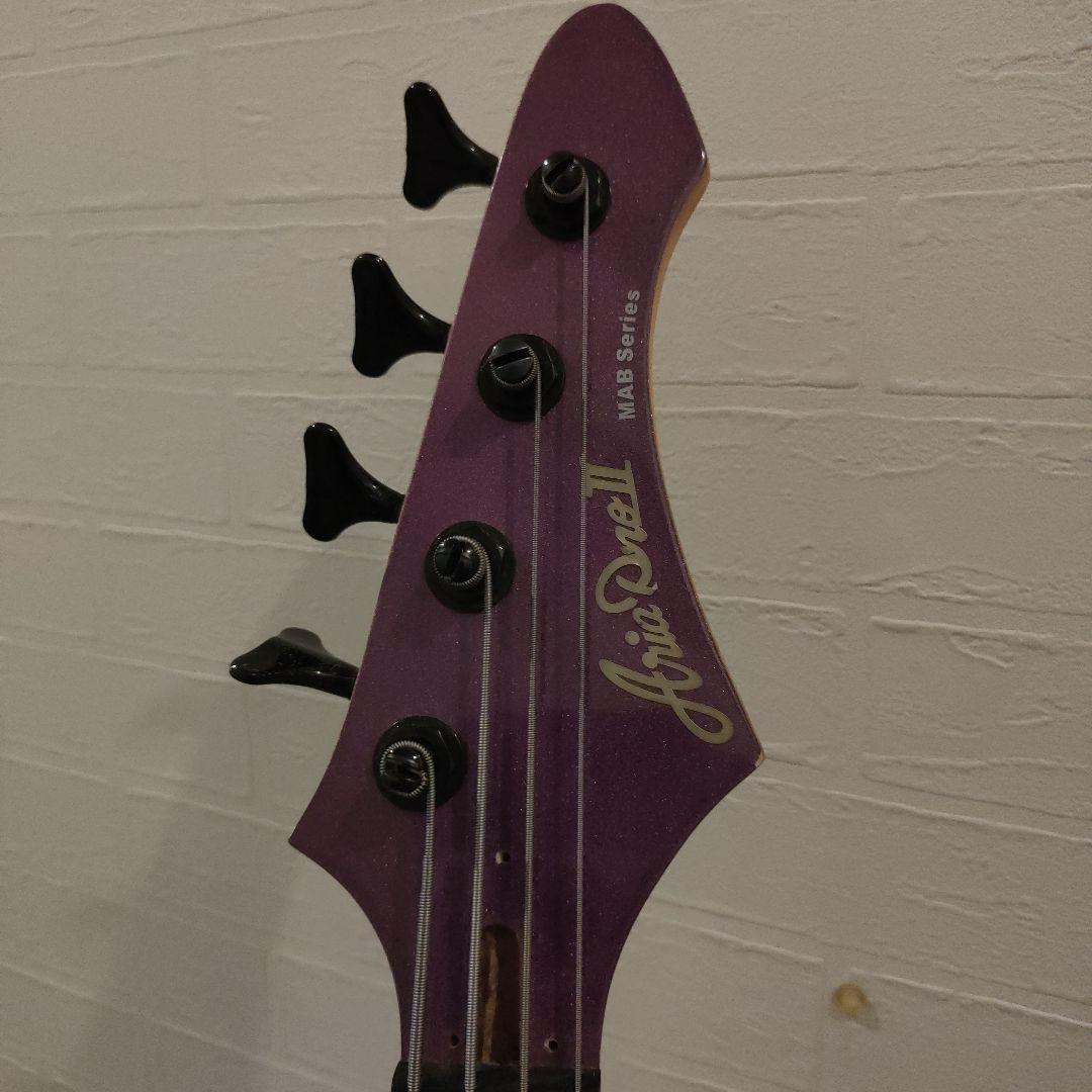 美品　ARIA PROⅡ　エレキベース紫パープルメタリック　ソフトケース付