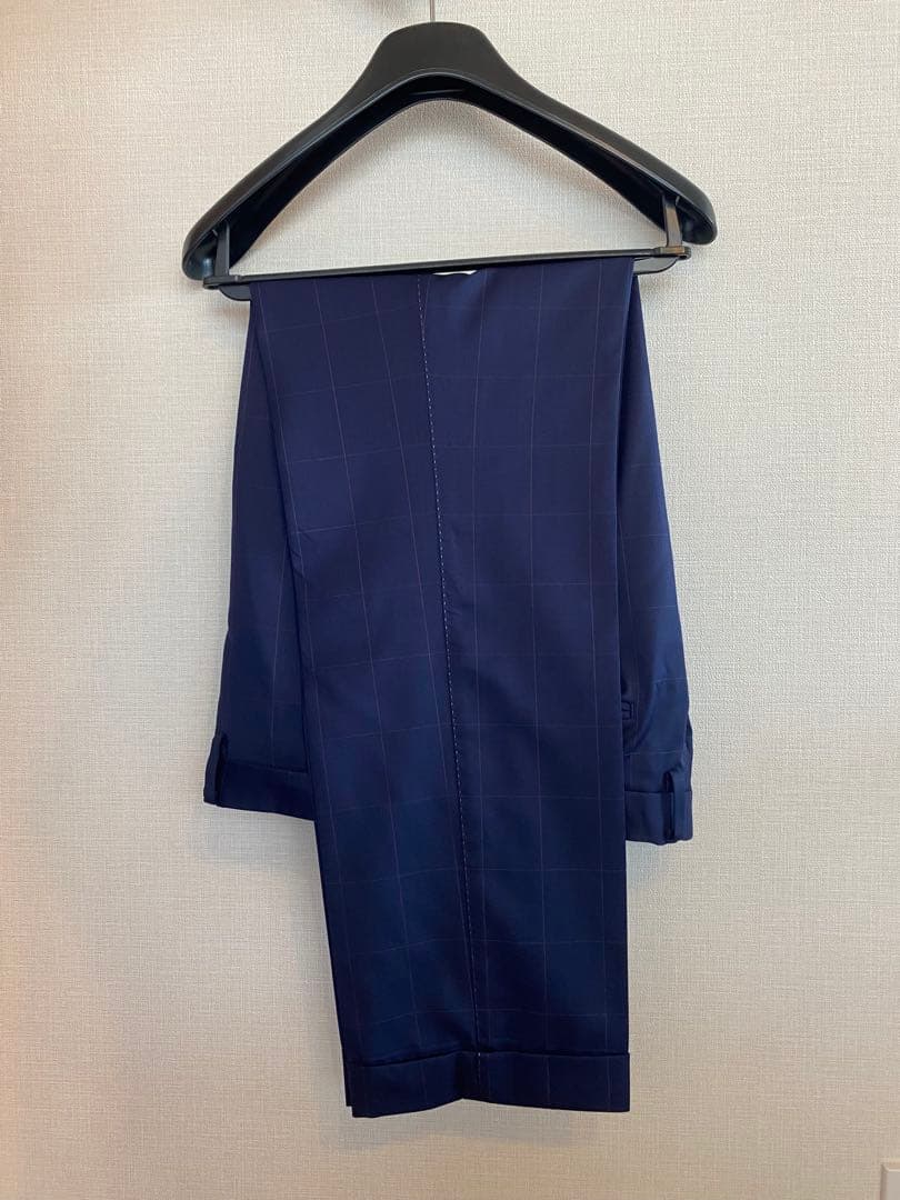 ネイビー スーツ上下 花柄裏地