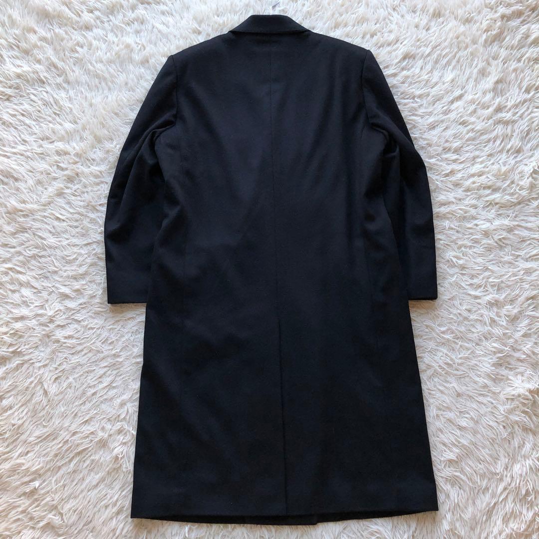 【未使用級 カシミヤ100%】ダブルチェスターコート　ネイビー　Lサイズ マキシ