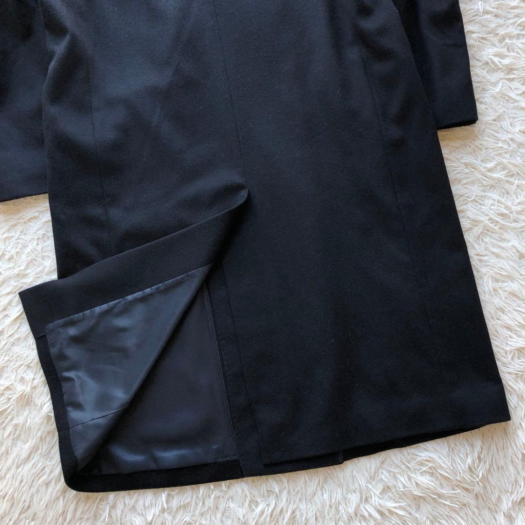 【未使用級 カシミヤ100%】ダブルチェスターコート　ネイビー　Lサイズ マキシ