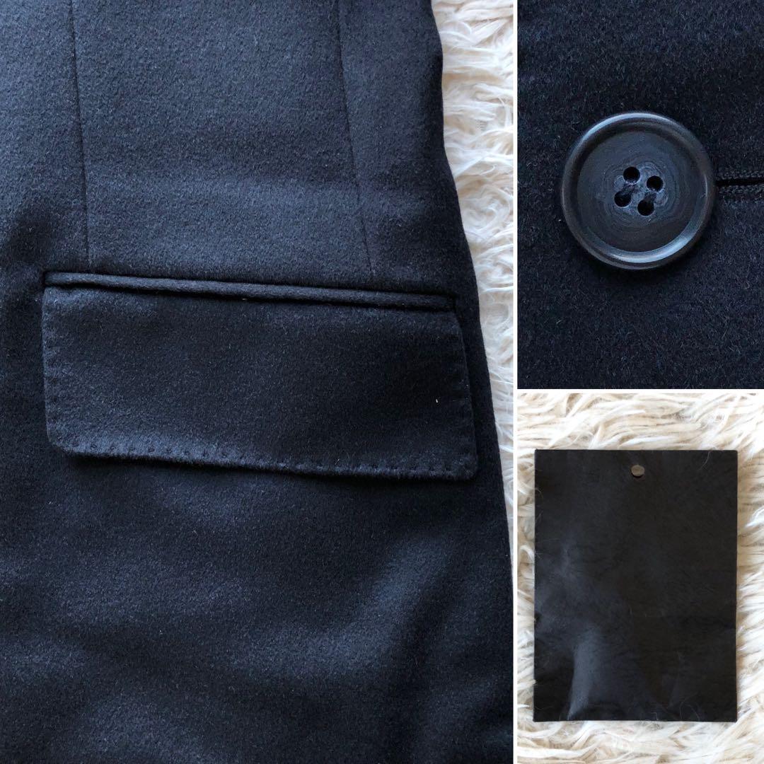 【未使用級 カシミヤ100%】ダブルチェスターコート　ネイビー　Lサイズ マキシ