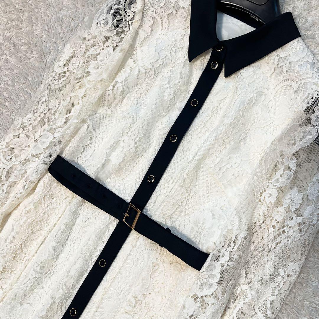 グレースコンチネンタル　コードレースシャツドレス　ボウタイ　2024