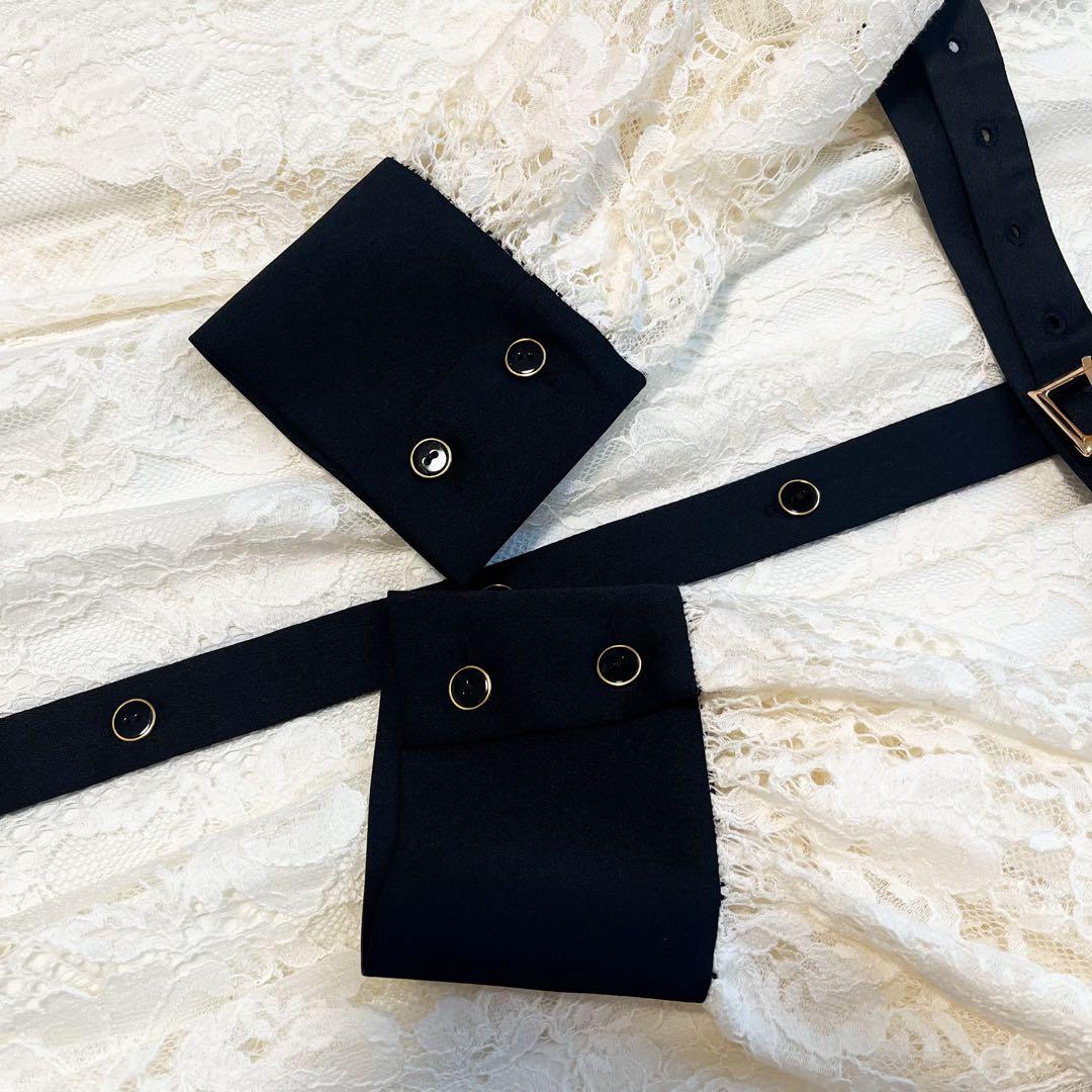 グレースコンチネンタル　コードレースシャツドレス　ボウタイ　2024