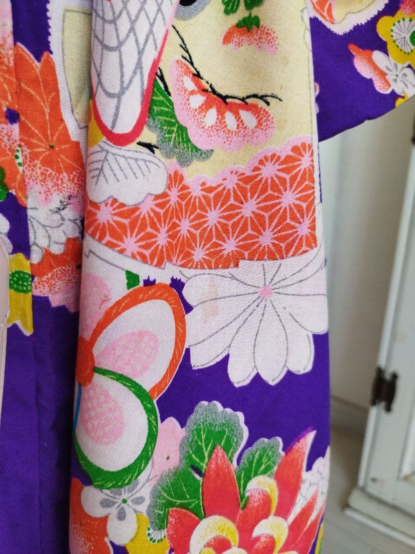 専用です☆アンティーク紫に百花繚乱の着物と作り帯